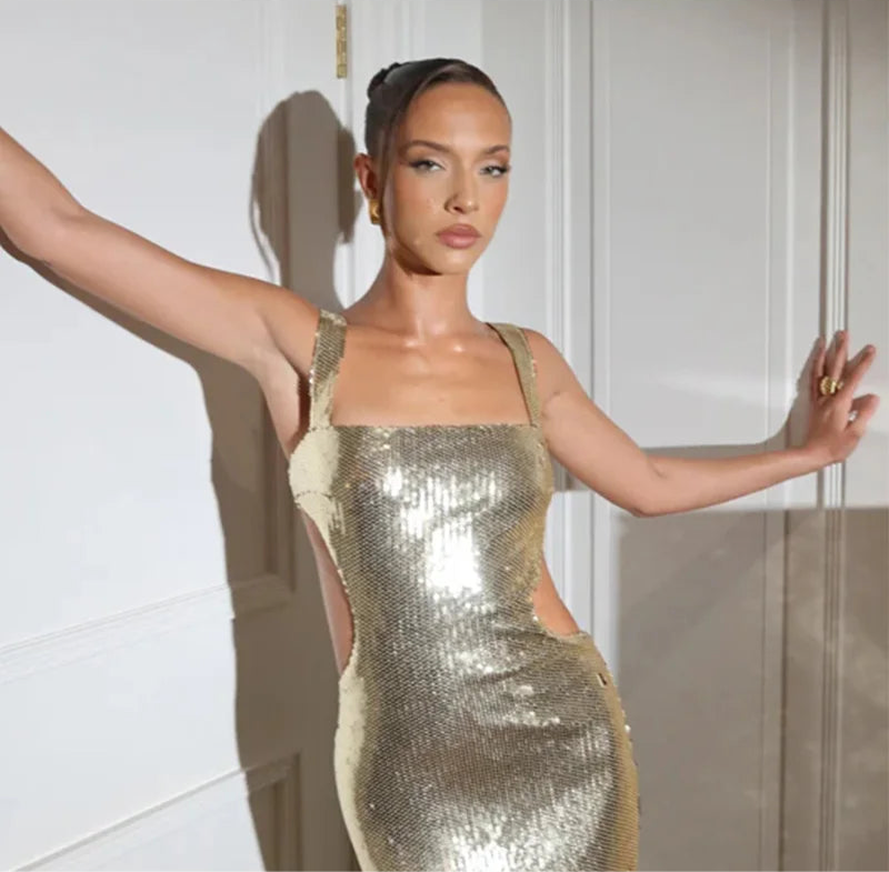 Zoe -שמלת פאייטים גב פתוח