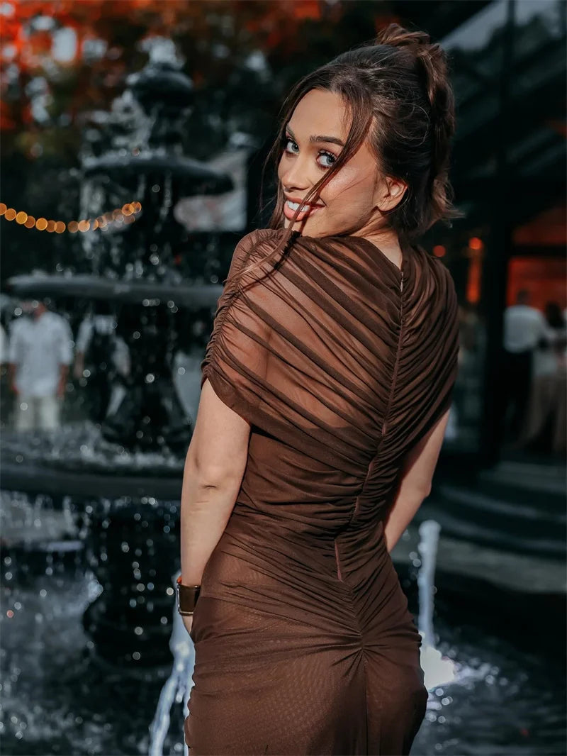 שמלת מקסי אביבת דגם נטשה