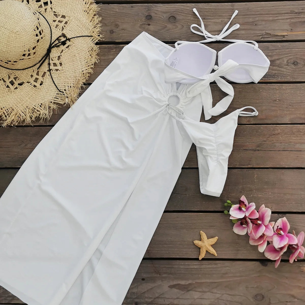 סט ביקיני שני חלקים עם חצאית דגם מוריה