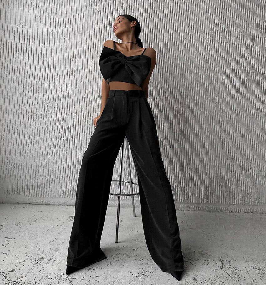 סט גופיית פפיון ומכנסיים ארוכים- פאריס